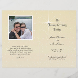 Champagne Sparkle Photo Wedding Program Template