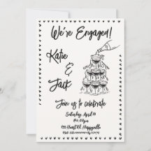 Champagne Stack Engagement Invitation