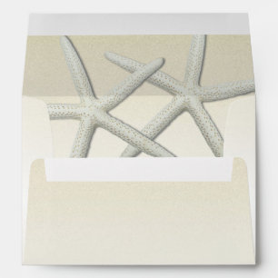 Champagne Starfish Custom Wedding Envelopes