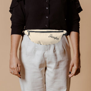Champagne Stylised Bridesmaid Name Bum Bags