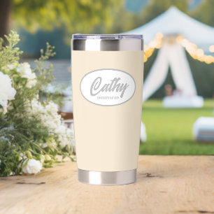 Champagne Stylised Wedding Bridesmaid Name Insulated Tumbler