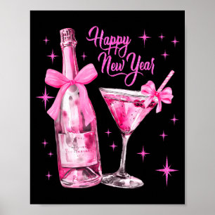 Champagne Swea Martini Coquette Happy New Year Par Poster