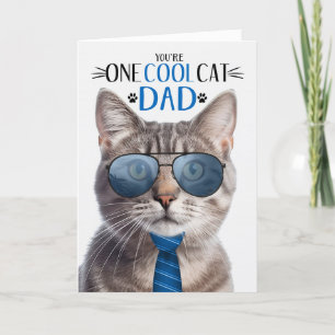 Champagne Tabby Cat Father's Day One Cool Cat Holiday Card