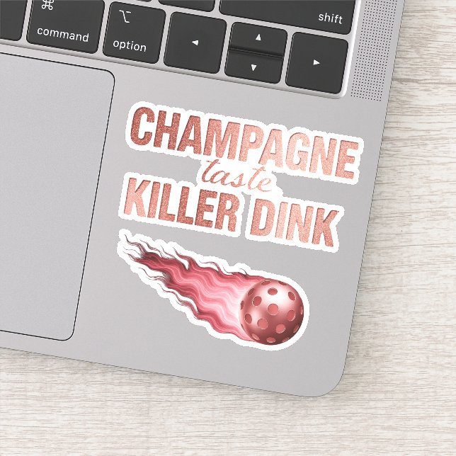 Champagne Taste Killer Dink - Rose Gold Pickleball (Detail)