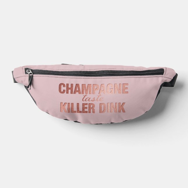 Champagne Taste Killer Dink - Rose Gold Pickleball Bum Bags (Lay Down)