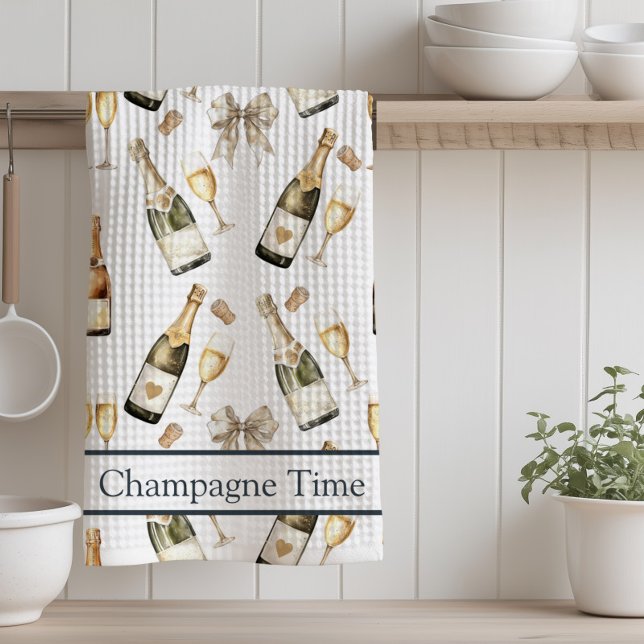 Champagne Time Prosecco Lover   Tea Towel (Champagne Time Kitchen Towel)