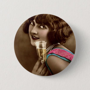 Champagne Toast 6 Cm Round Badge