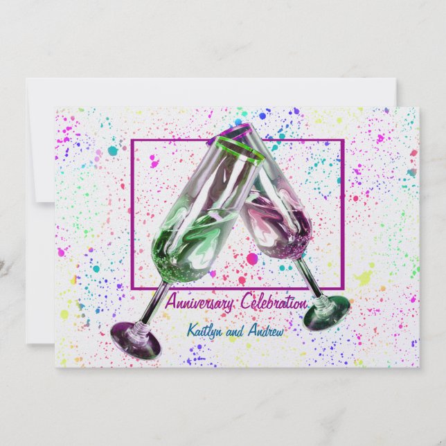 Champagne Toast/ Anniversary Party Invitation (Front)