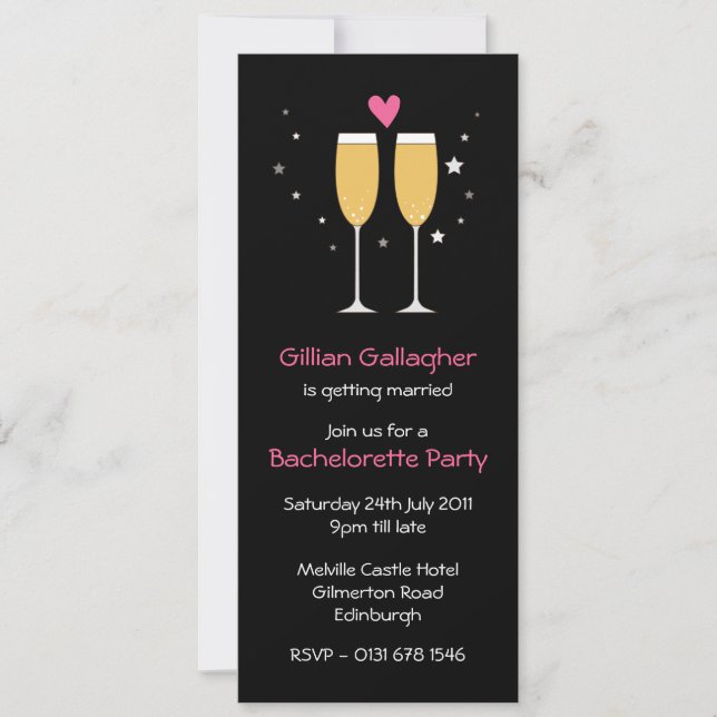 Champagne Toast Bachelorette Party Invitation (Front)