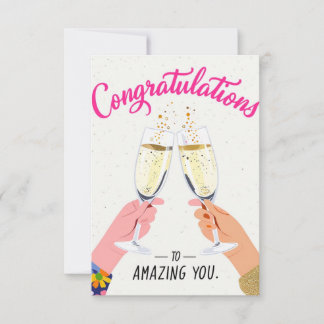 Champagne Toast Congratulations Greeting Card 