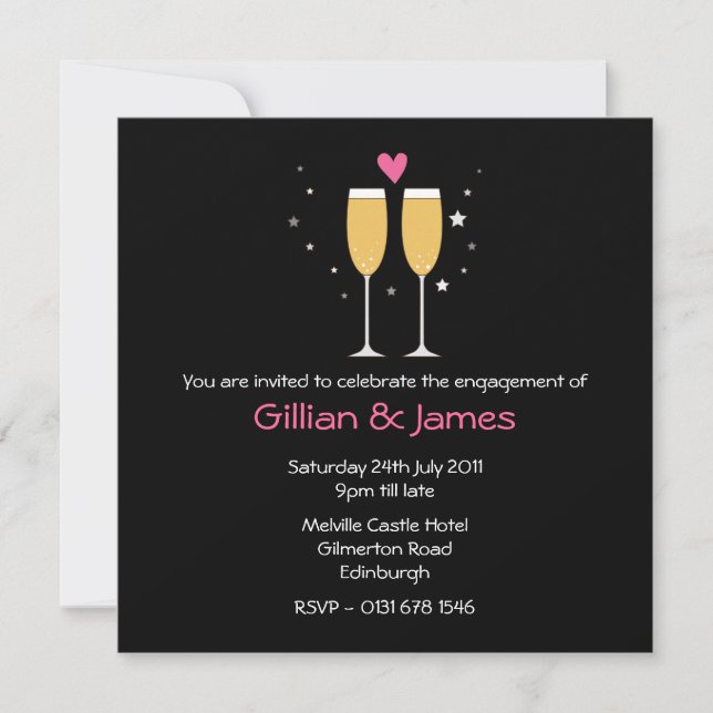Champagne Toast Engagement Party Invitation (Front)
