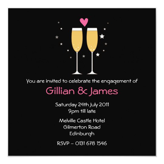Champagne Toast Engagement Party Invitation