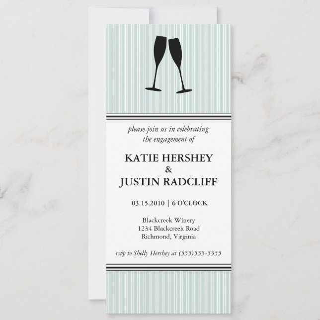 Champagne Toast Engagement Party Invitation (Front)