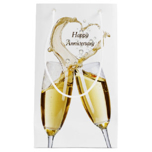 Champagne Toast for Anniversary Small Gift Bag