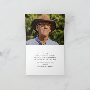 Champagne Toast Photo Loss of Life Thank You Card