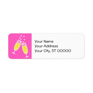 Champagne Toast - pink Return Address Label