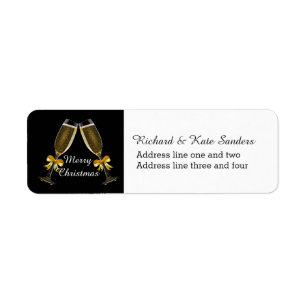 Champagne Toast Return Address Label