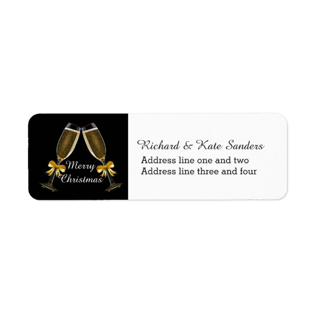 Champagne Toast Return Address Label (Front)