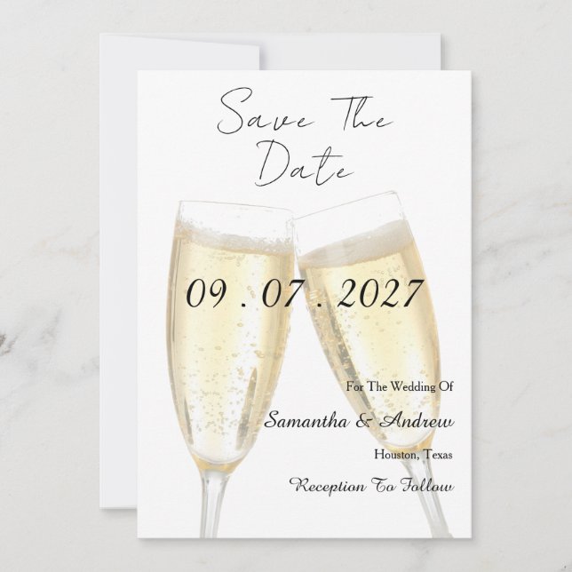 Champagne Toast Save The Date (Front)