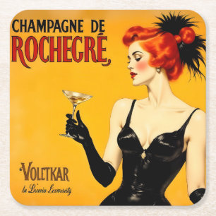 Champagne Toast Square Paper Coaster