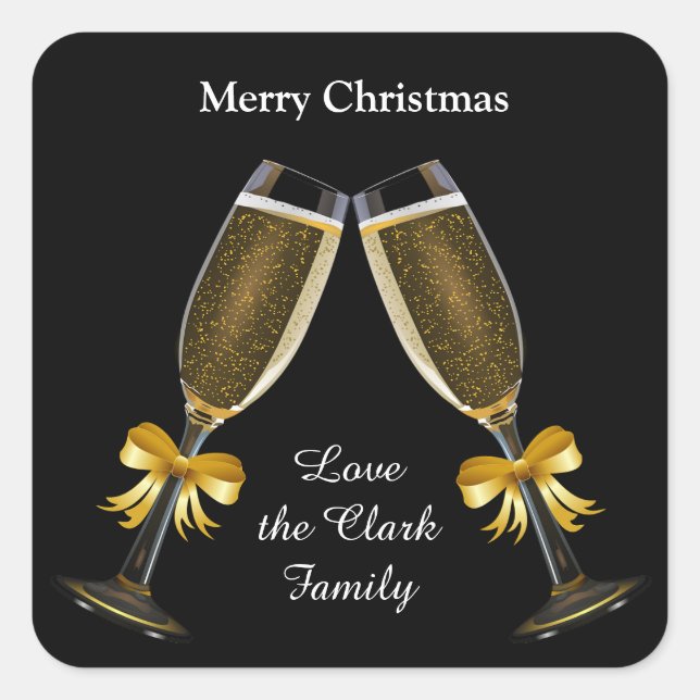 Champagne Toast Square Sticker (Front)