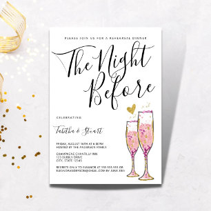 Champagne Toast The Night Before Rehearsal Dinner Invitation