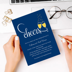 Champagne Toast Wedding Anniversary Invitation