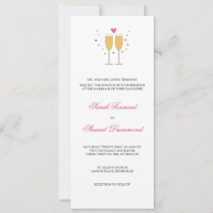 Champagne Toast Wedding Invitation - slim