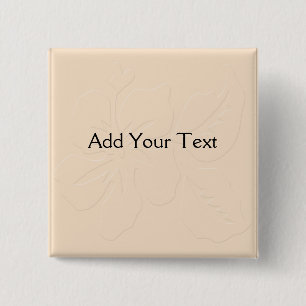 Champagne Tone on Tone Hibiscus 15 Cm Square Badge