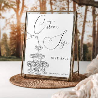 Champagne Tower Custom Wedding Sign