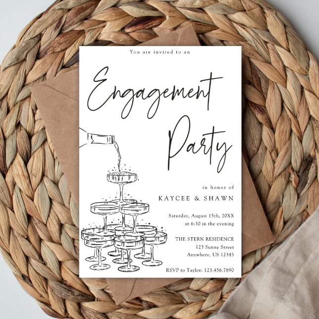Champagne Tower Engagement Party Invitation (Creator Uploaded)