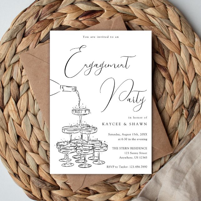 Champagne Tower Engagement Party Invitation (Creator Uploaded)