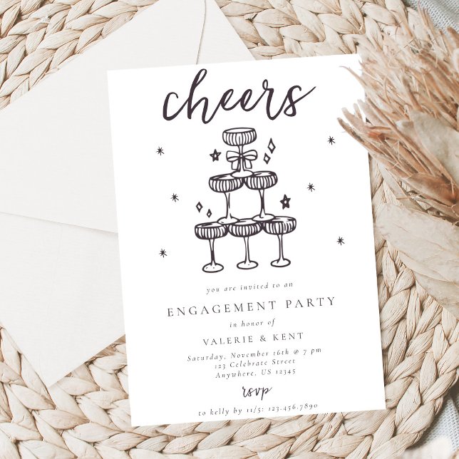 Champagne Tower Engagement Party  Invitation (Creator Uploaded)