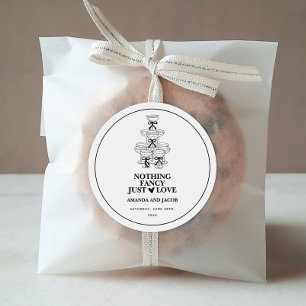 Champagne Tower Nothing Fancy Just Love Elopement Classic Round Sticker