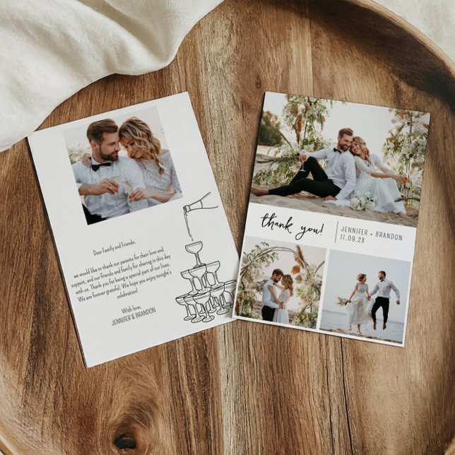 Champagne tower Thank you card photo collage (Creator Uploaded)