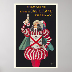 Champagne Vicomte de Castellane Vintage Food&Drink Poster