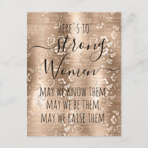 Champagne Vine Floral Art  Strong Women Postcard