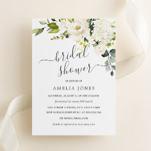 Champagne Watercolor Floral Bridal Shower Invitation
