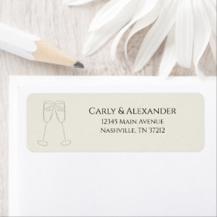 Champagne Wedding Engagement Return Address Labels