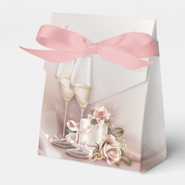 Champagne Wedding Favour Box (Front Side)