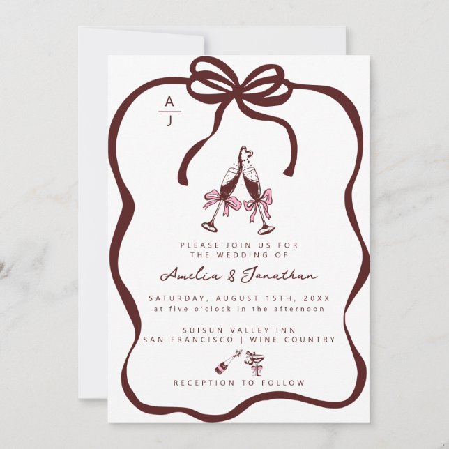 Champagne Wedding Invitation (Front)
