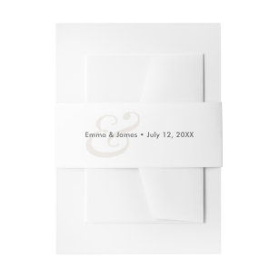 Champagne Wedding Invitation Ampersand Belly Band