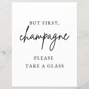 Champagne Wedding Sign Flyer
