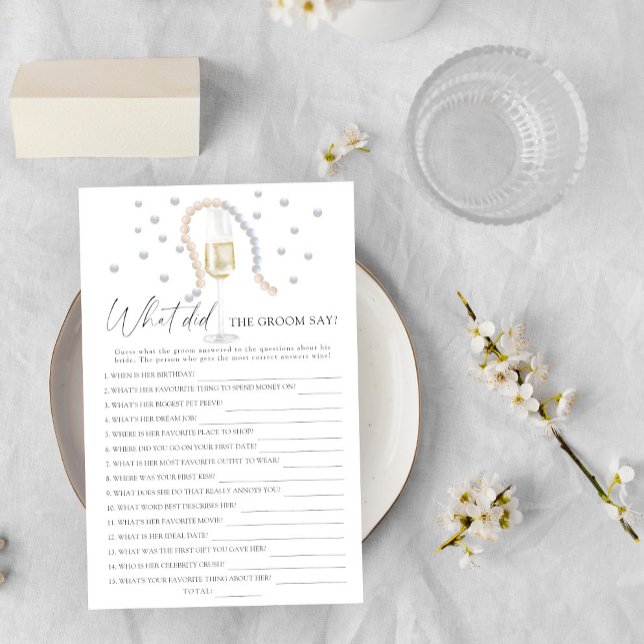 Champagne - What did the groom say bridal game (Creator Uploaded)