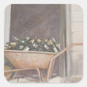 Champagne Wheelbarrow 1985 Square Sticker