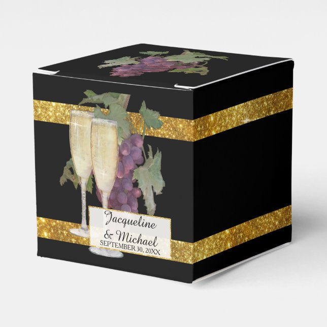 Champagne Winery Vineyard Wedding Reception Favour Favour Box (Front Side)