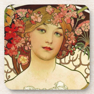 Champagne Woman 1897 - F. Champenois Imprimeur Coaster