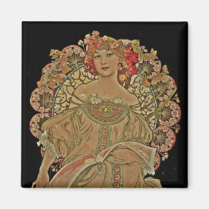 Champagne Woman on Black Magnet