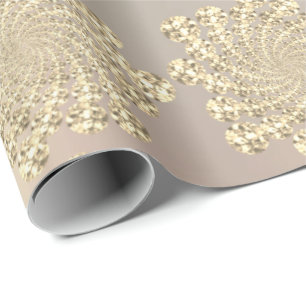 Champaign Gold Swarovski Crystals Spirale Infinity Wrapping Paper