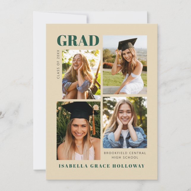Champaign Grad Announcement With Photos (Front)